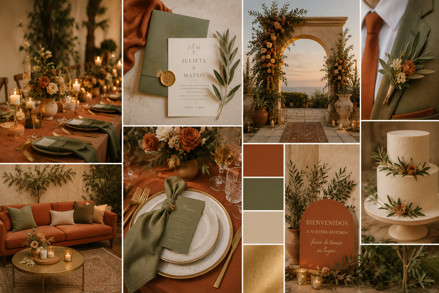 Paletas de color para bodas de otoño