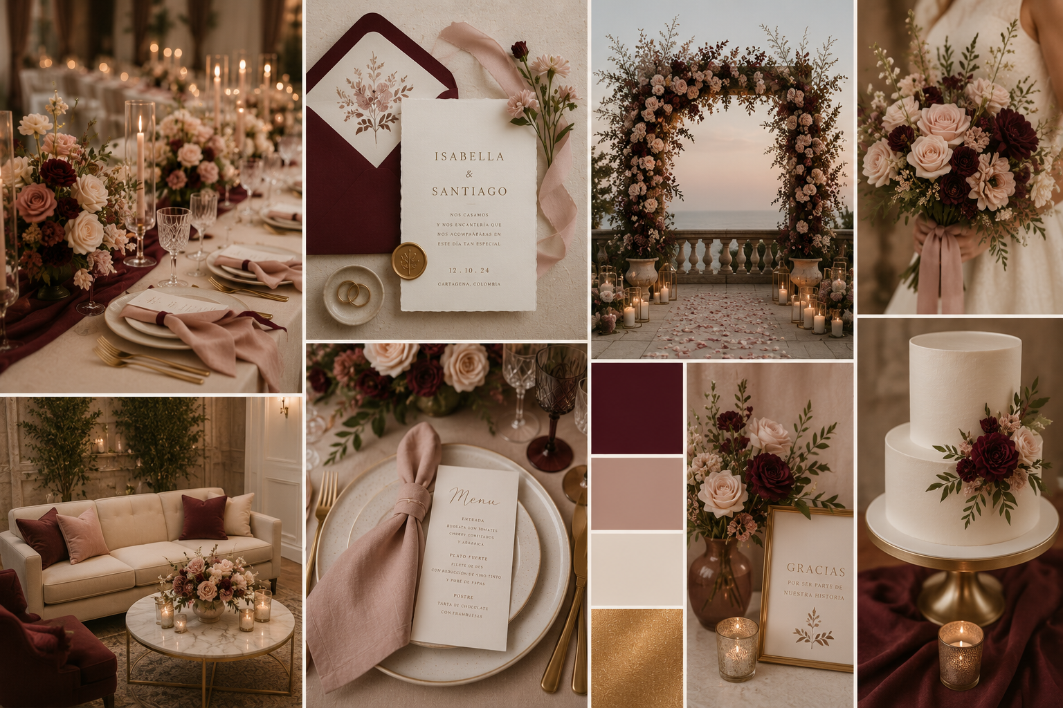 Paletas de color para bodas de otoño