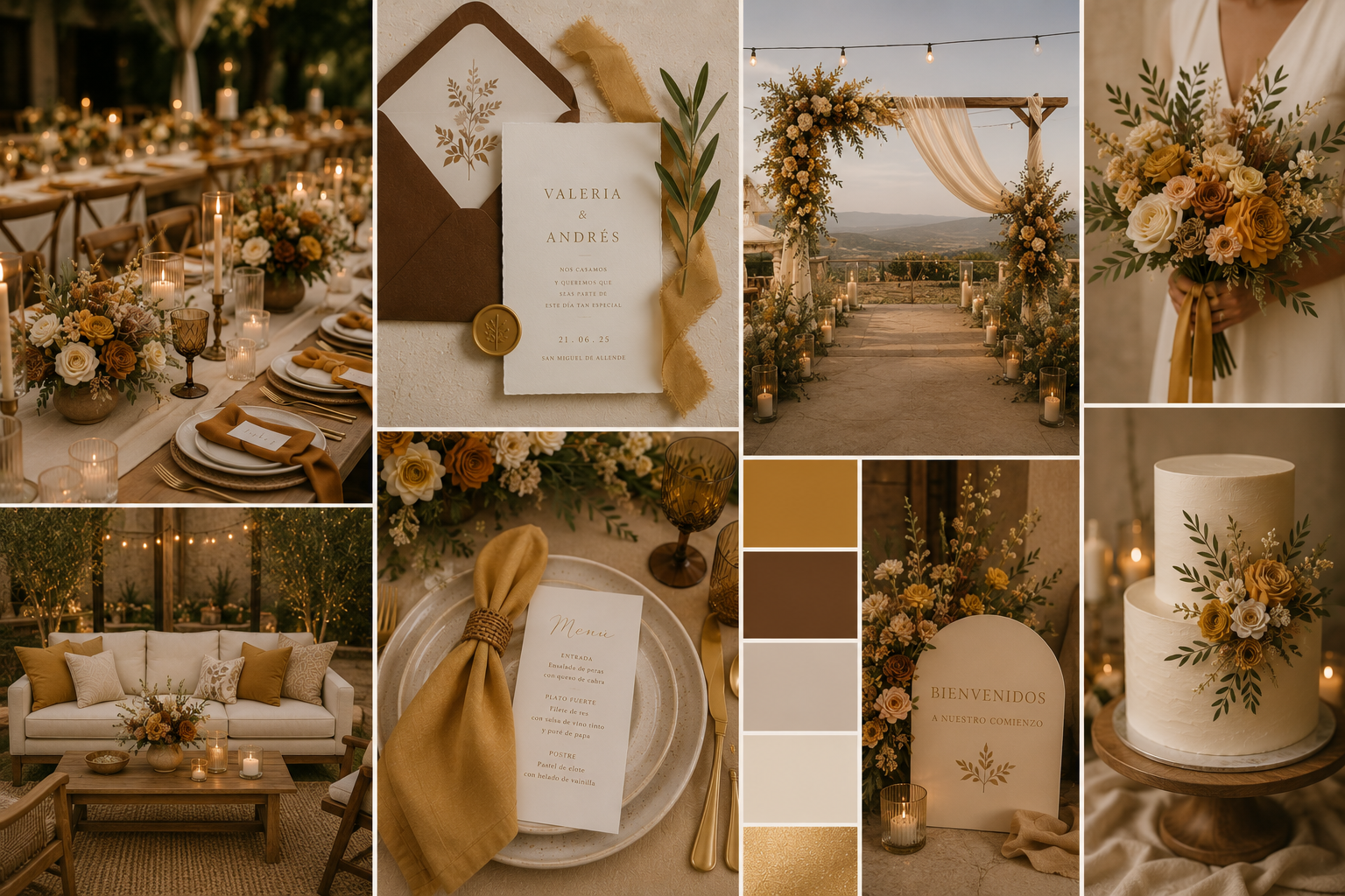 Paletas de color para bodas de otoño